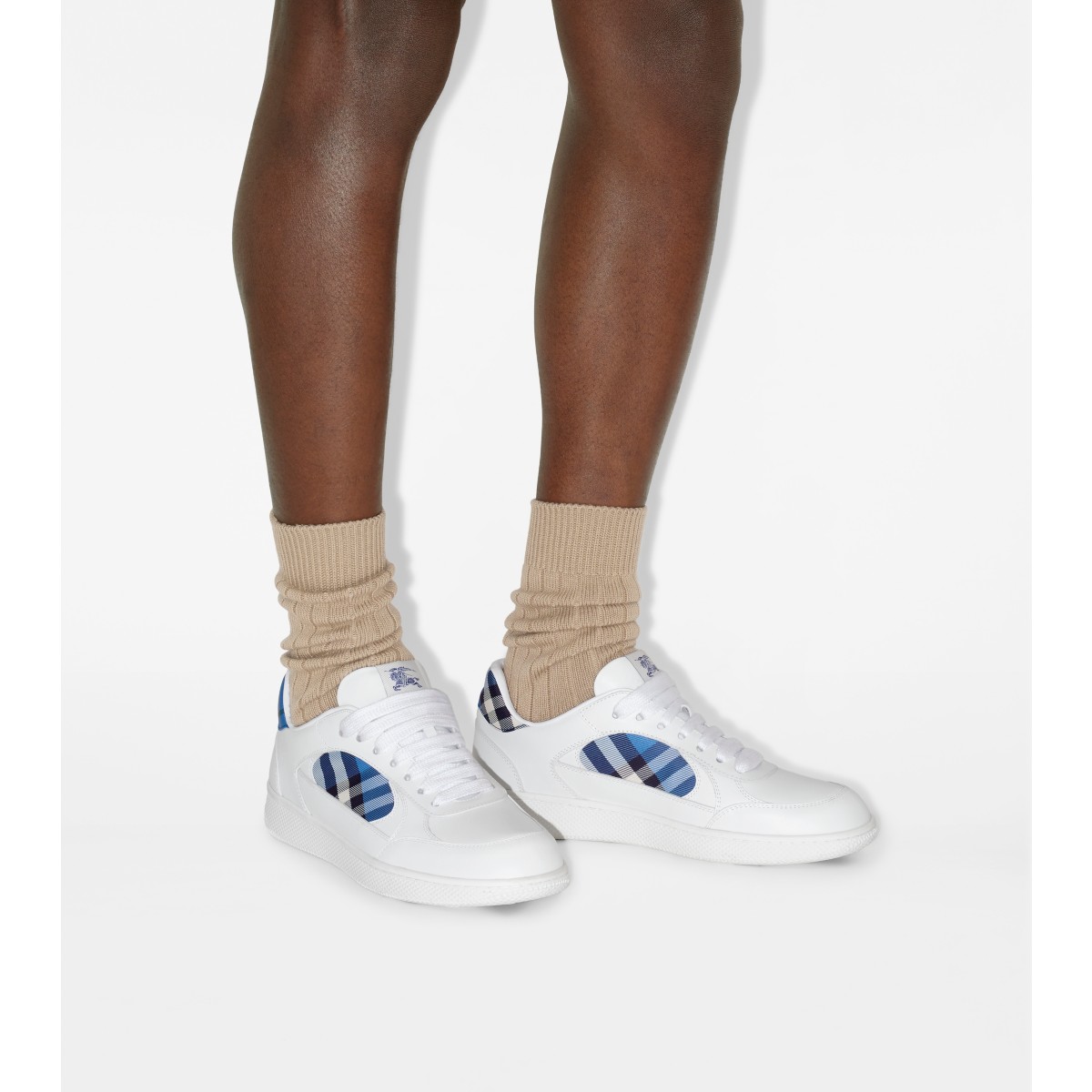  Check Leather and Terrace Sneakers​