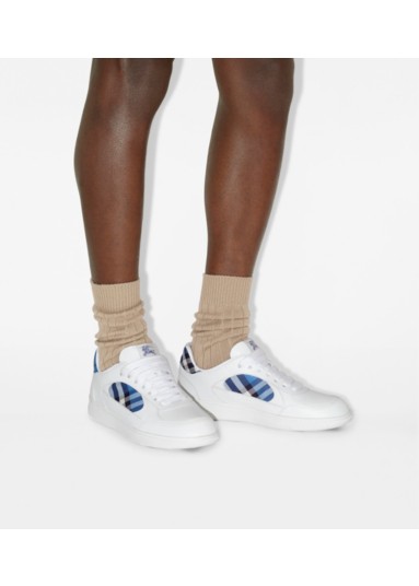 Leather and Check Terrace Sneakers​