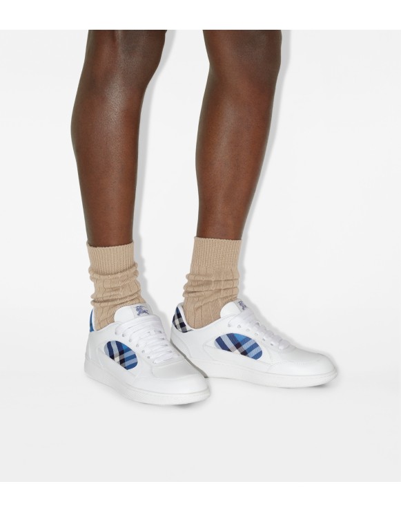Leather and Check Terrace Sneakers​