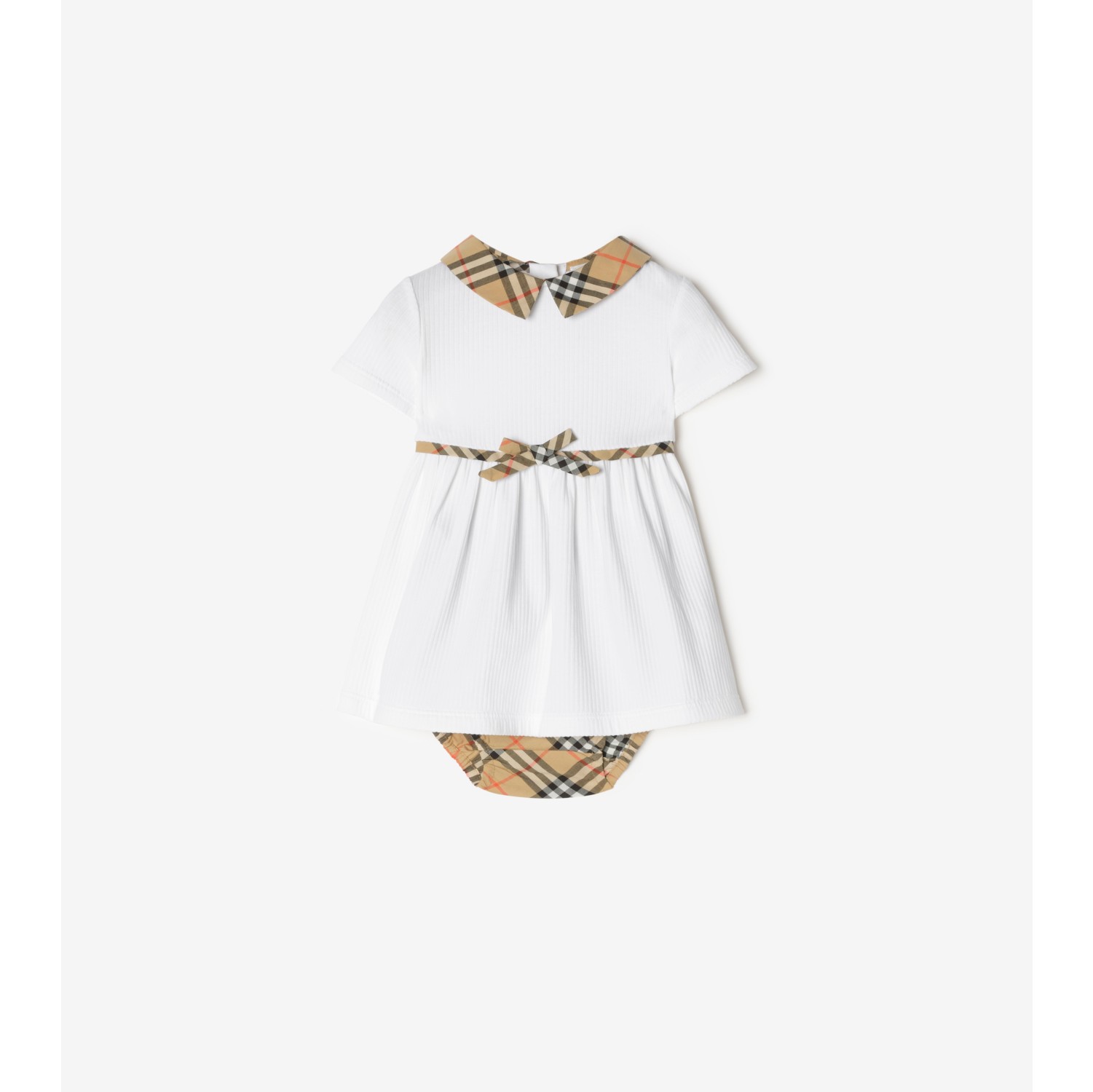 Vestido en algodón elástico con cubrepañal Check