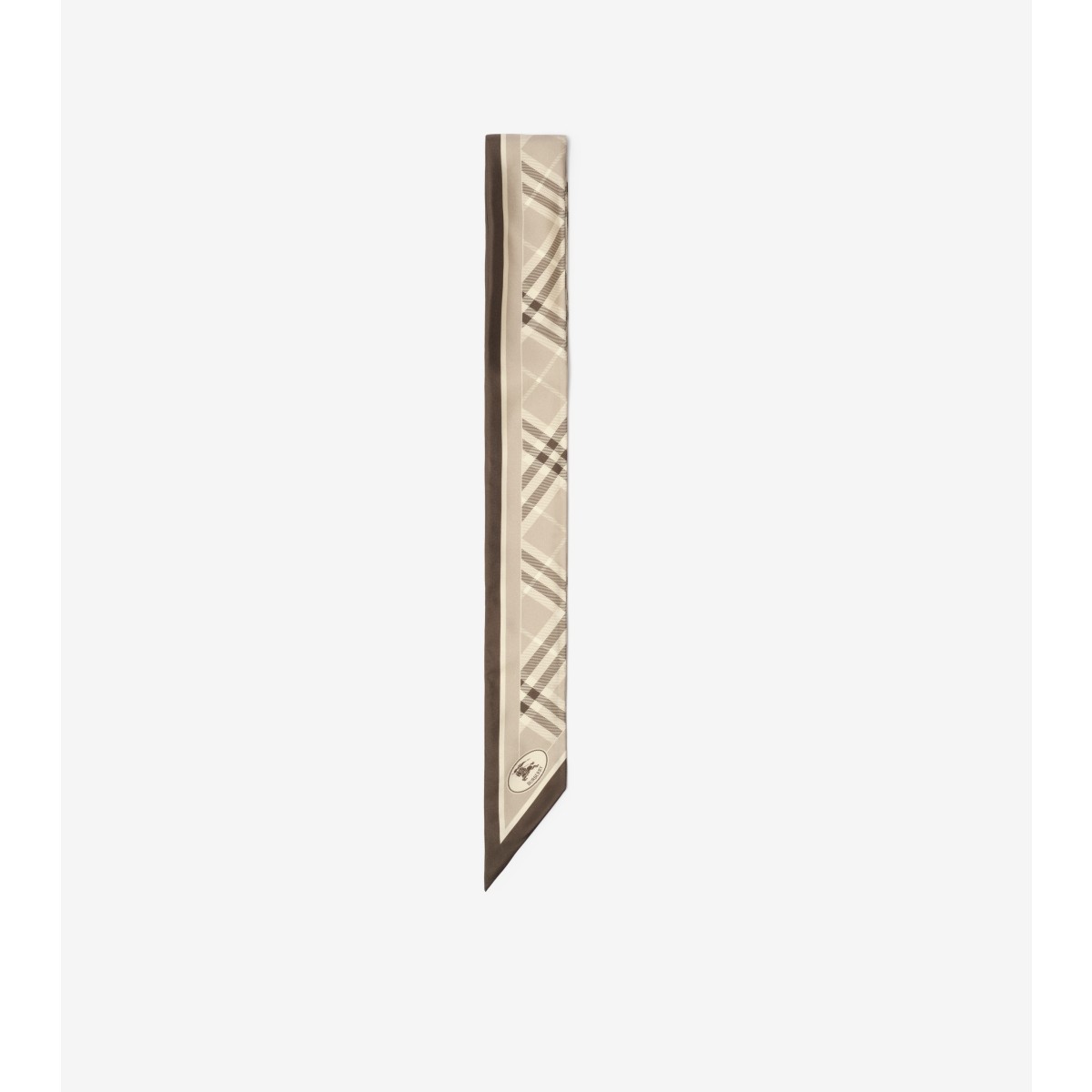  Check Skinny Silk Scarf