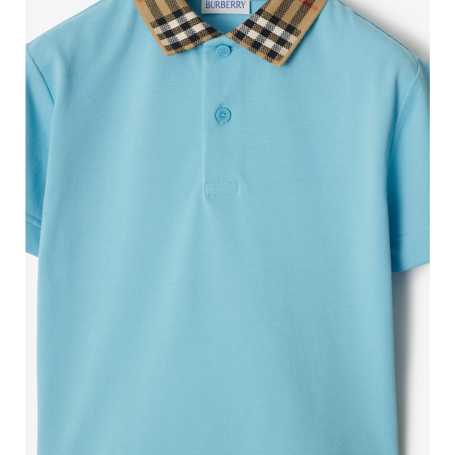 Check Collar Cotton Polo Shirt