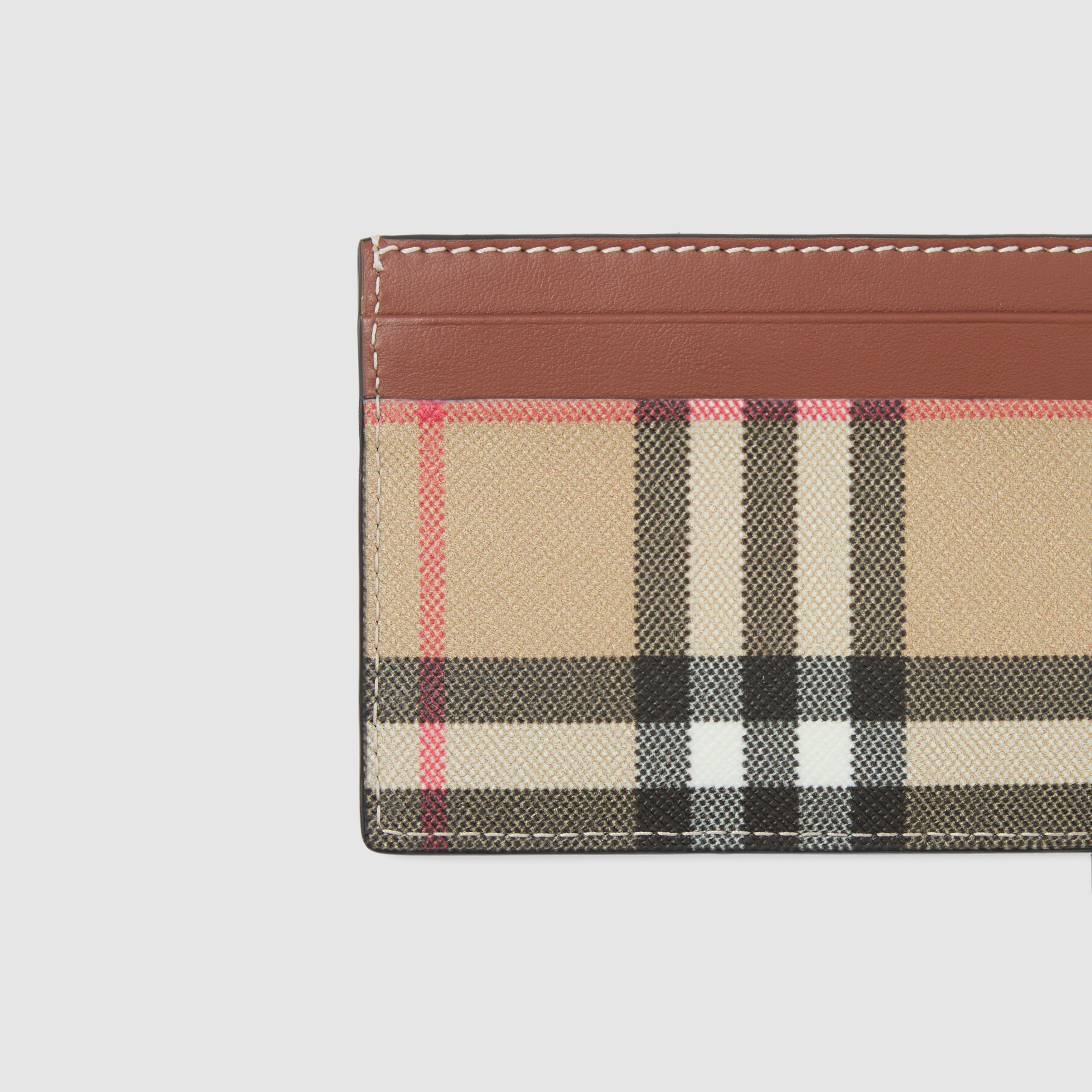 Vintage Check and Leather Card Case in Tan - Women | Burberry® Official - 2