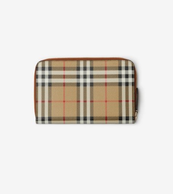 Check Travel Wallet in Archive beige Burberry Official