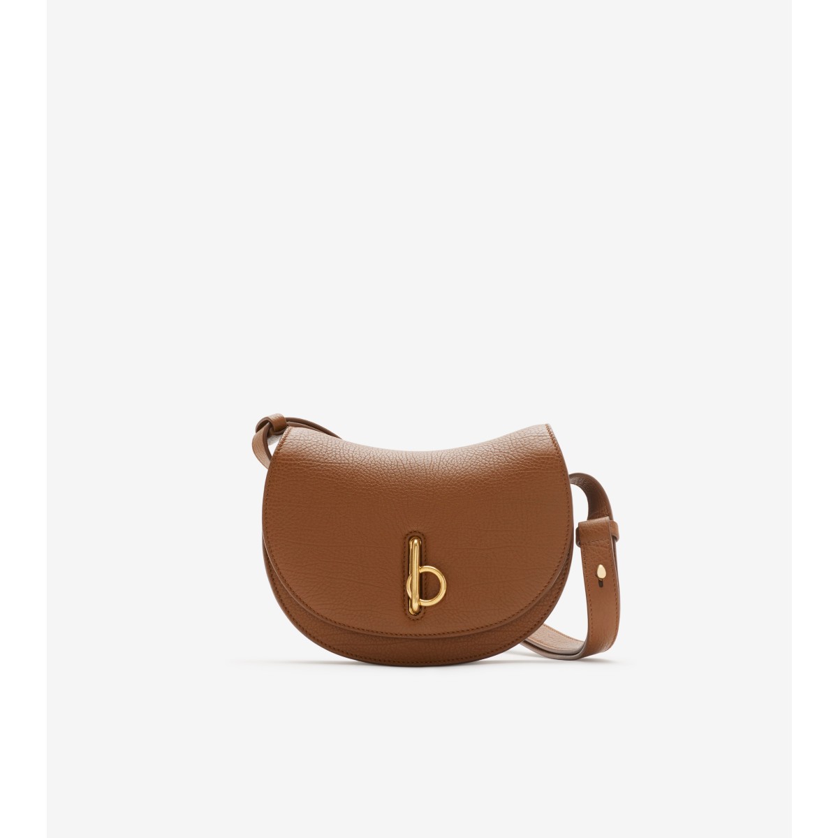Burberry Rocking Horse Small Leather Saddle Crossbody Bag In Hazel