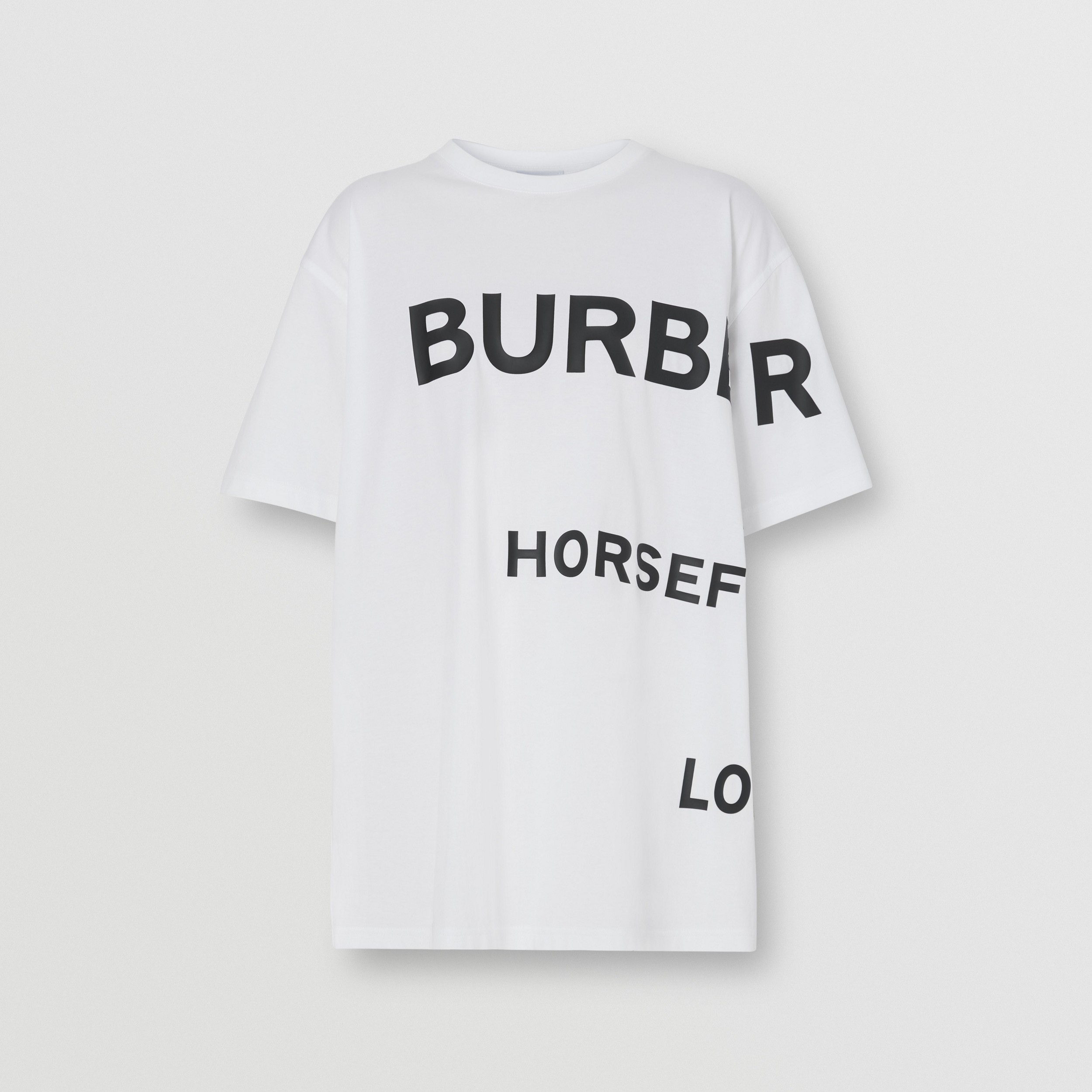 Oversize-T-Shirt aus Baumwolle mit Horseferry-Aufdruck (Weiß) | Burberry® - 4