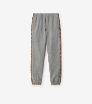 【TWN】24FW★ Banter Washing Cotton Pants Check Trim Cotton Jogging Pants in Pale grey melange - Men