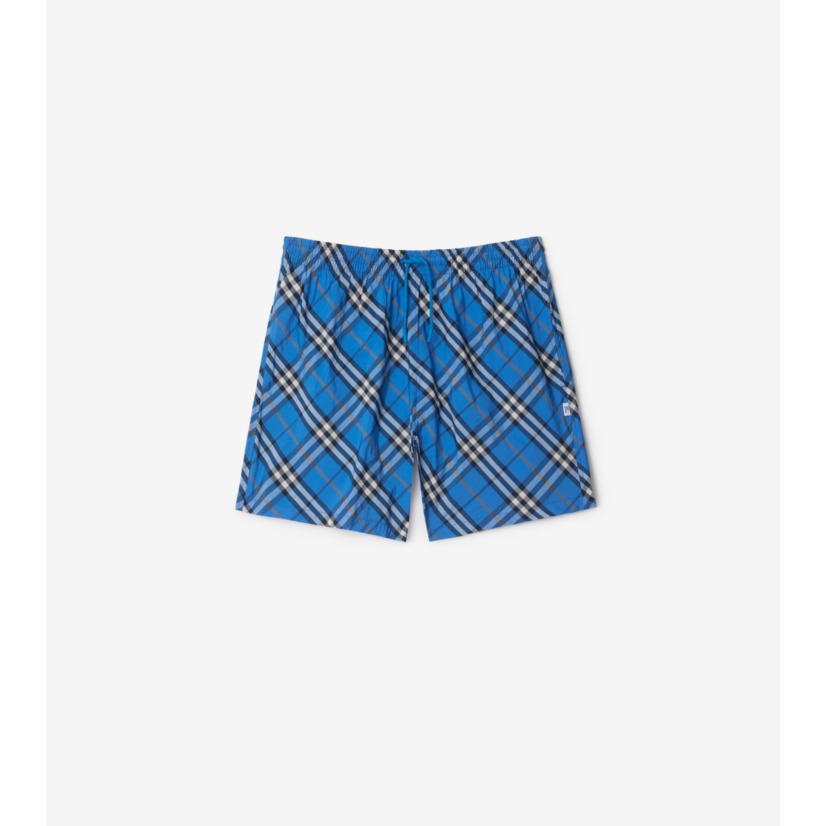 Burberry Check Drawcord Elastic Waist Swim Shorts In Hyacinth