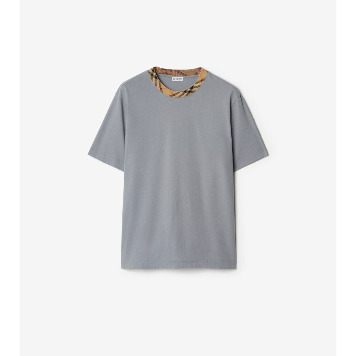  Check Trim Cotton T-shirt