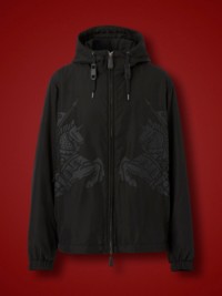 Black EKD Print Hooded Jacket