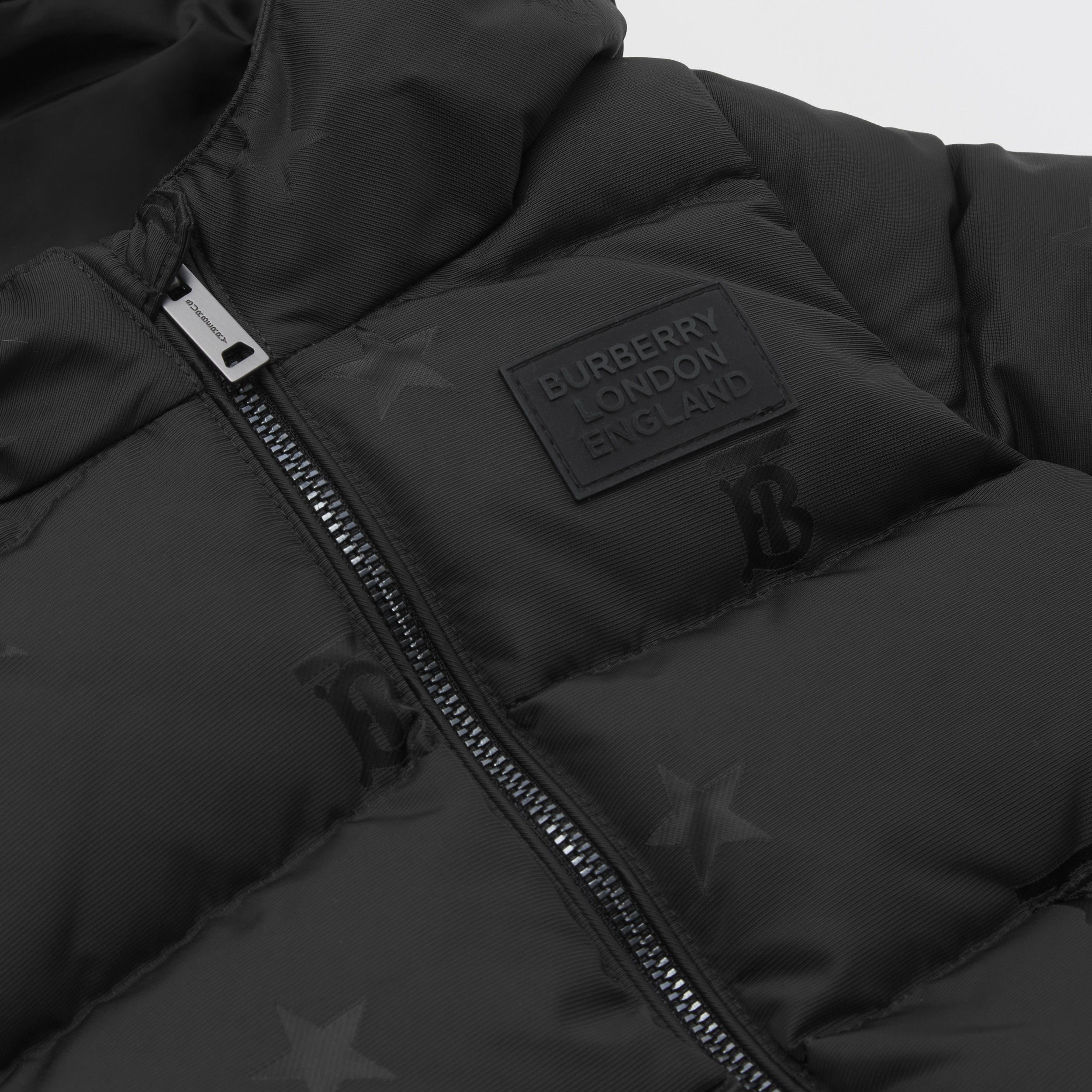 Star and Monogram Motif Nylon Puffer Suit in Black - Children | Burberry® Official - 2