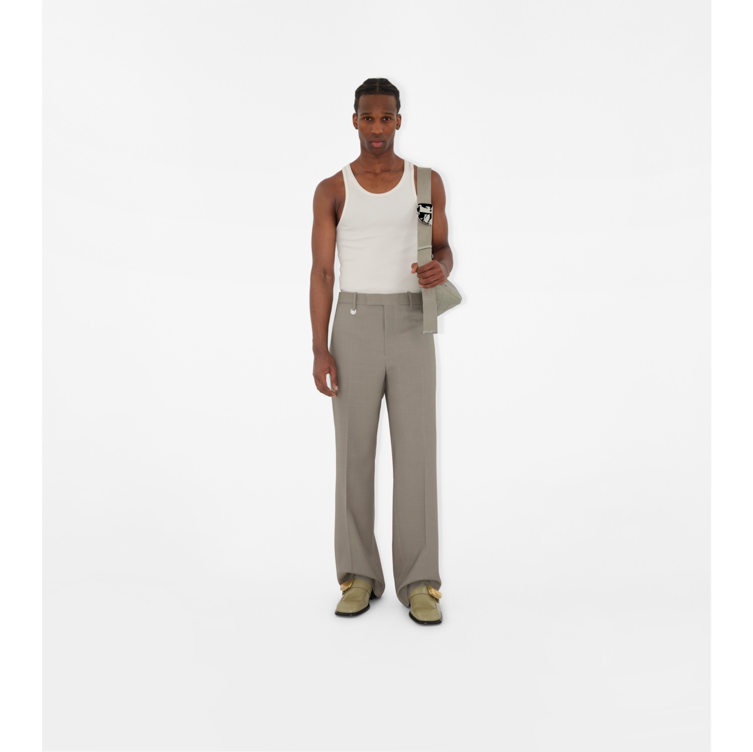 Leather Shield Loafers in Laurel - Men | Burberry® Official