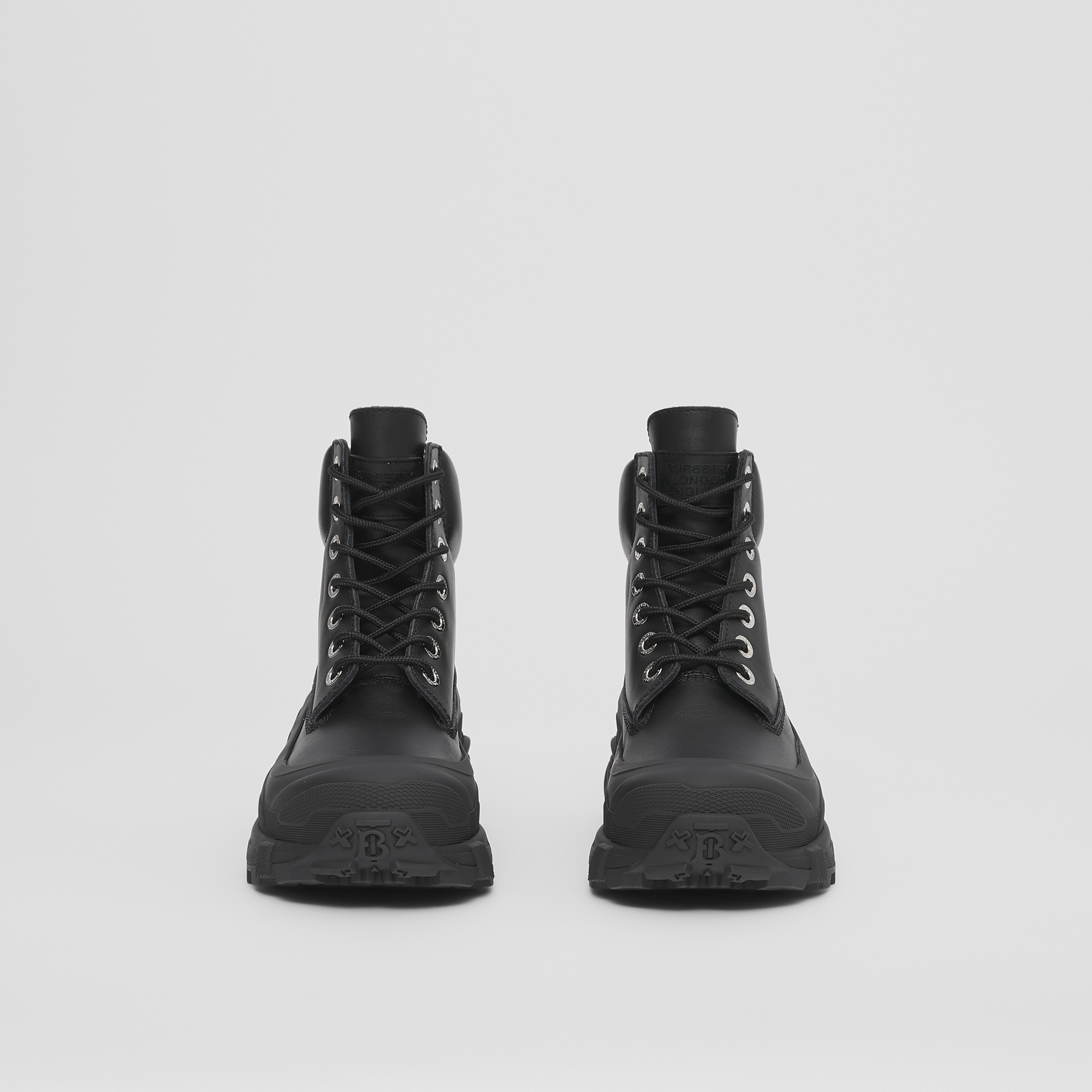 Lace-up Leather Boots in Black - Women | Burberry® Official - 4