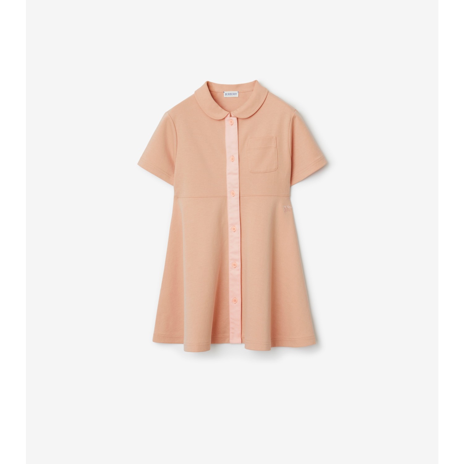 マメクロゴウチCotton Jersey Embroidered Collar Dress