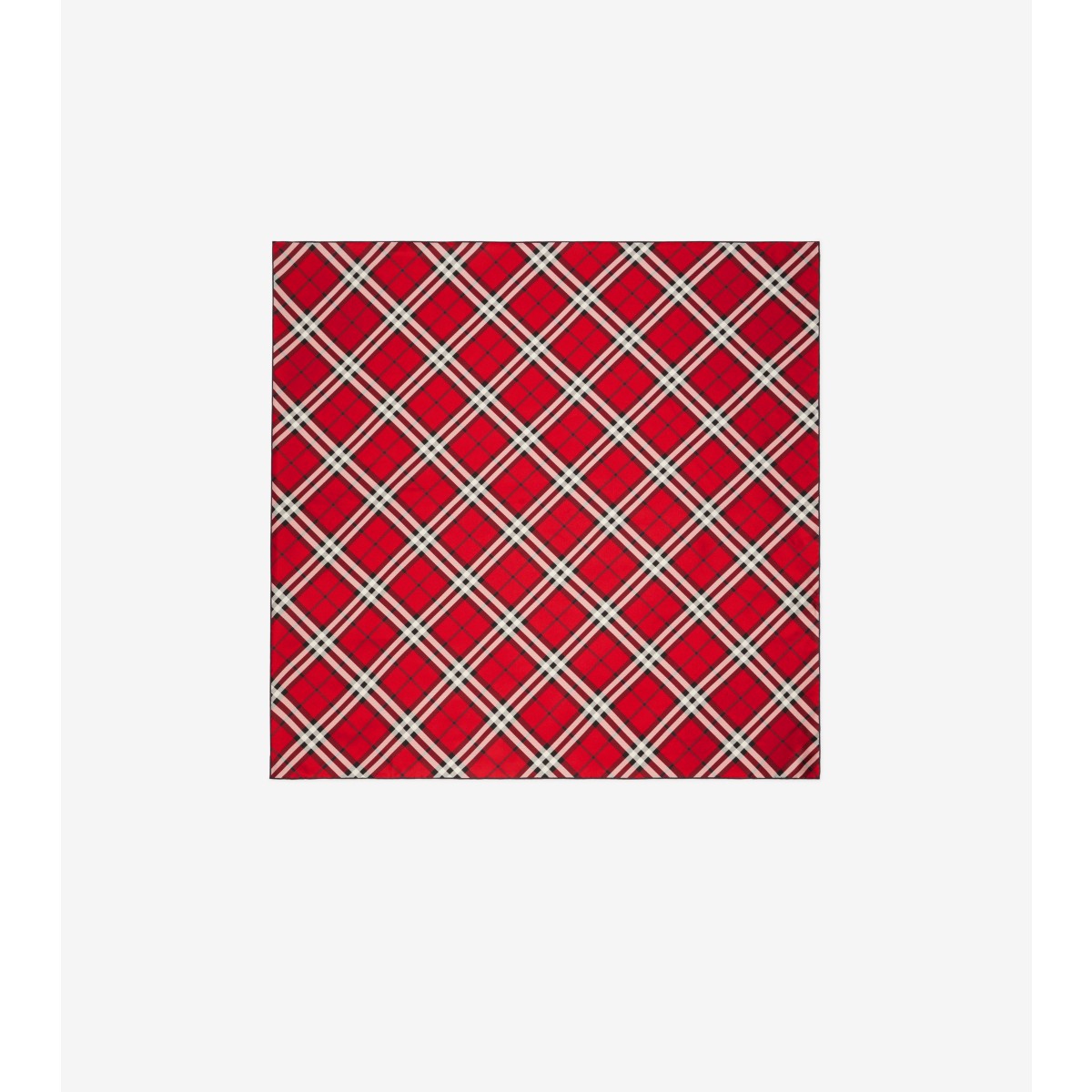 Shop Burberry Check Silk Scarf In Scarlett