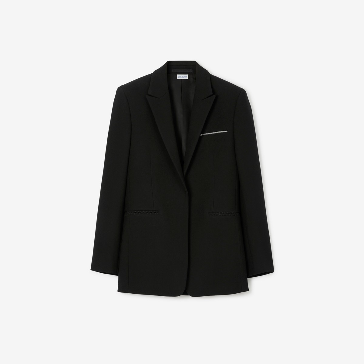 Burberry Wool Tailored Jacket In Black