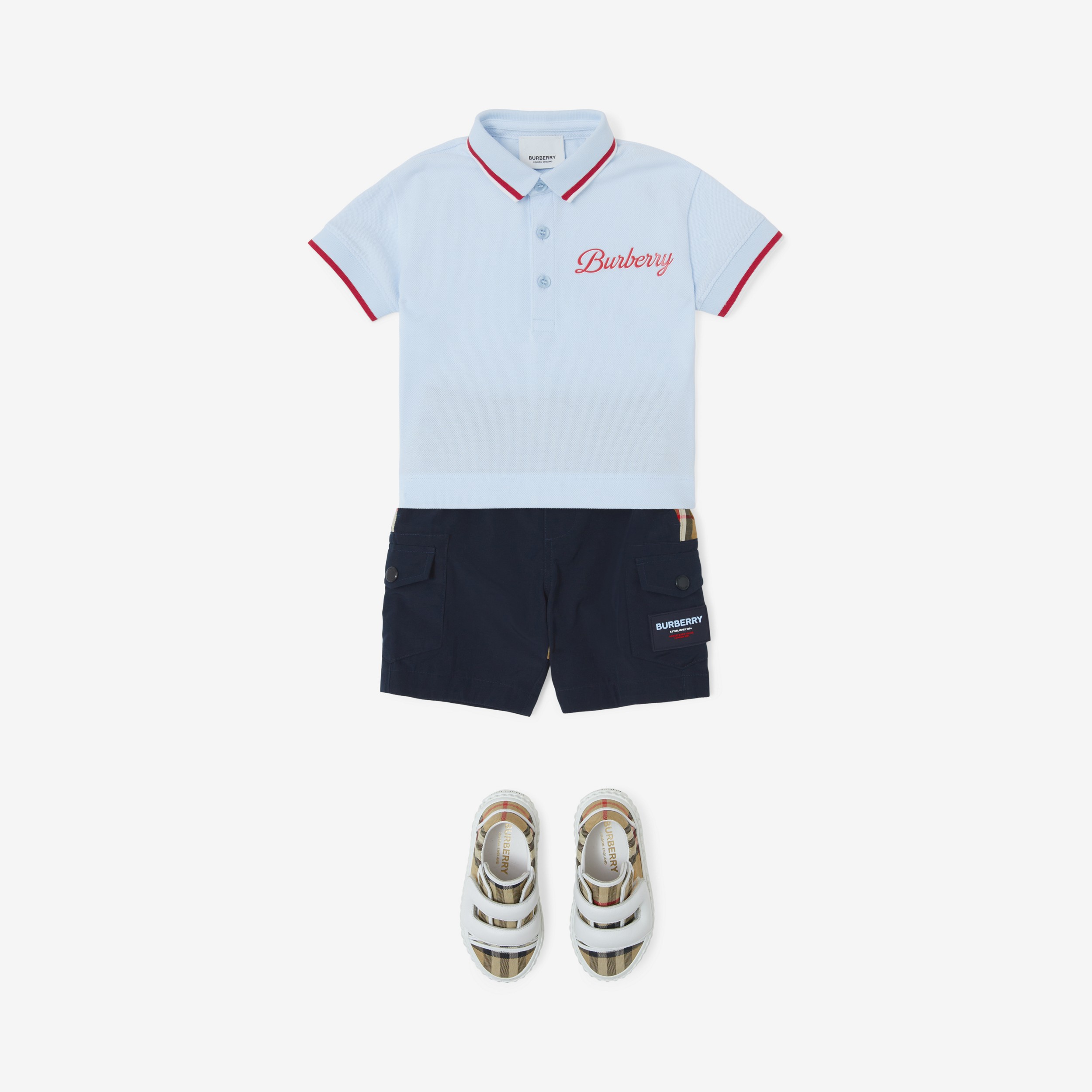 Poloshirt aus Baumwollpiqué mit Logo-Schriftzug (Hellblau) - Kinder | Burberry® - 3