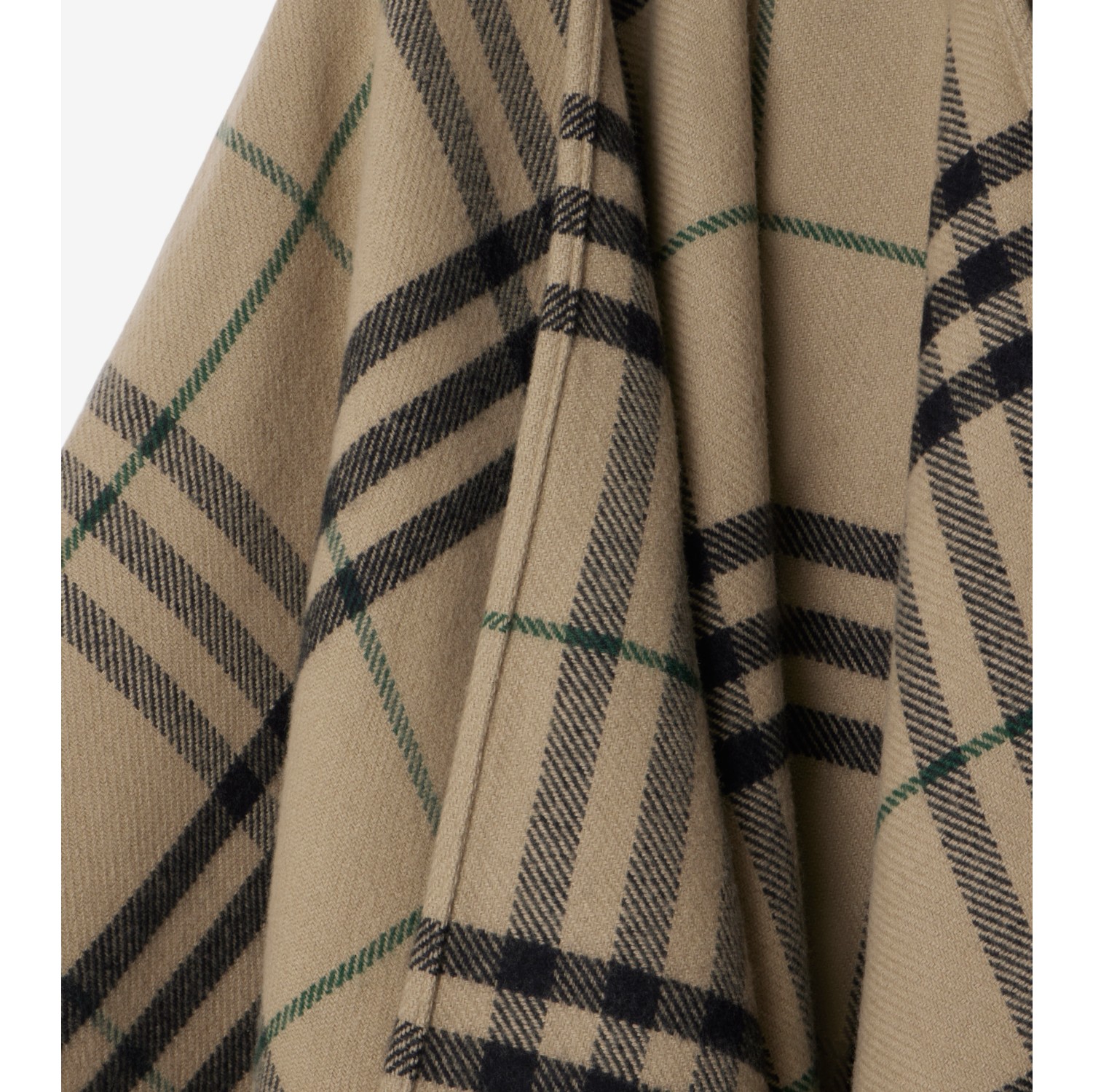 Check Wool Cashmere Cape