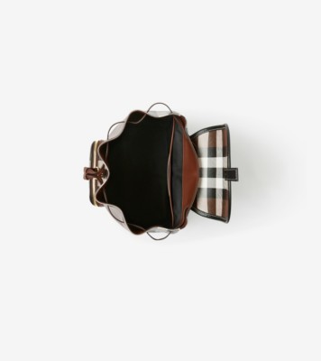 BURBERRY Leather-trimmed checked faux leather cosmetics case