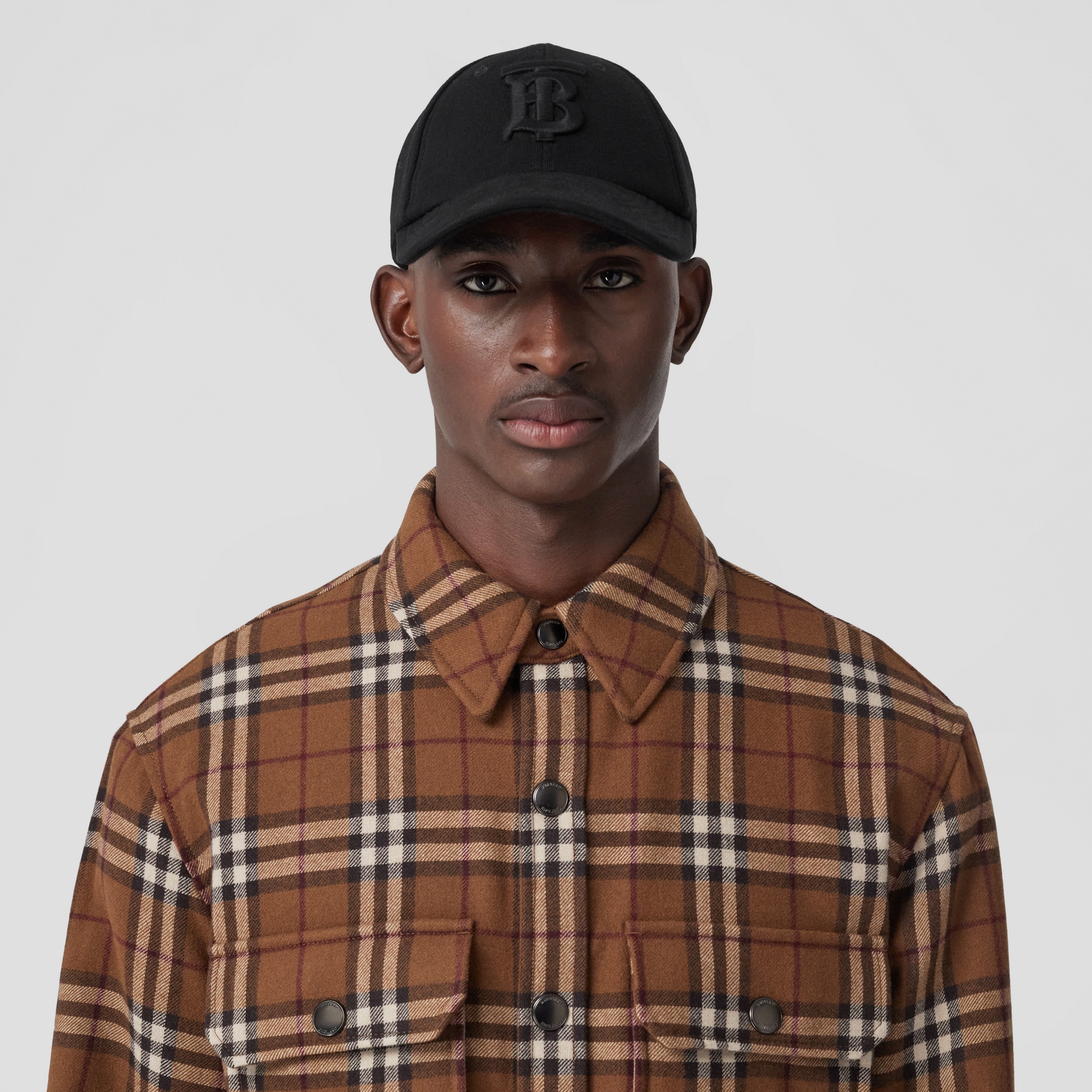 Vintage Check Wool Cotton Overshirt in Birch Brown - Men | Burberry® Official - 2