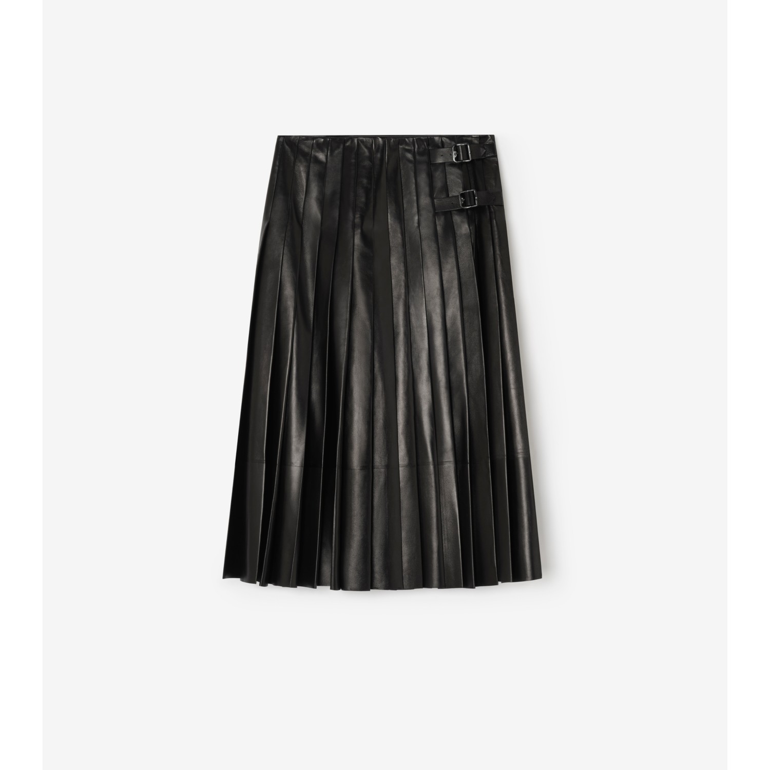 Pleated Leather Skirt