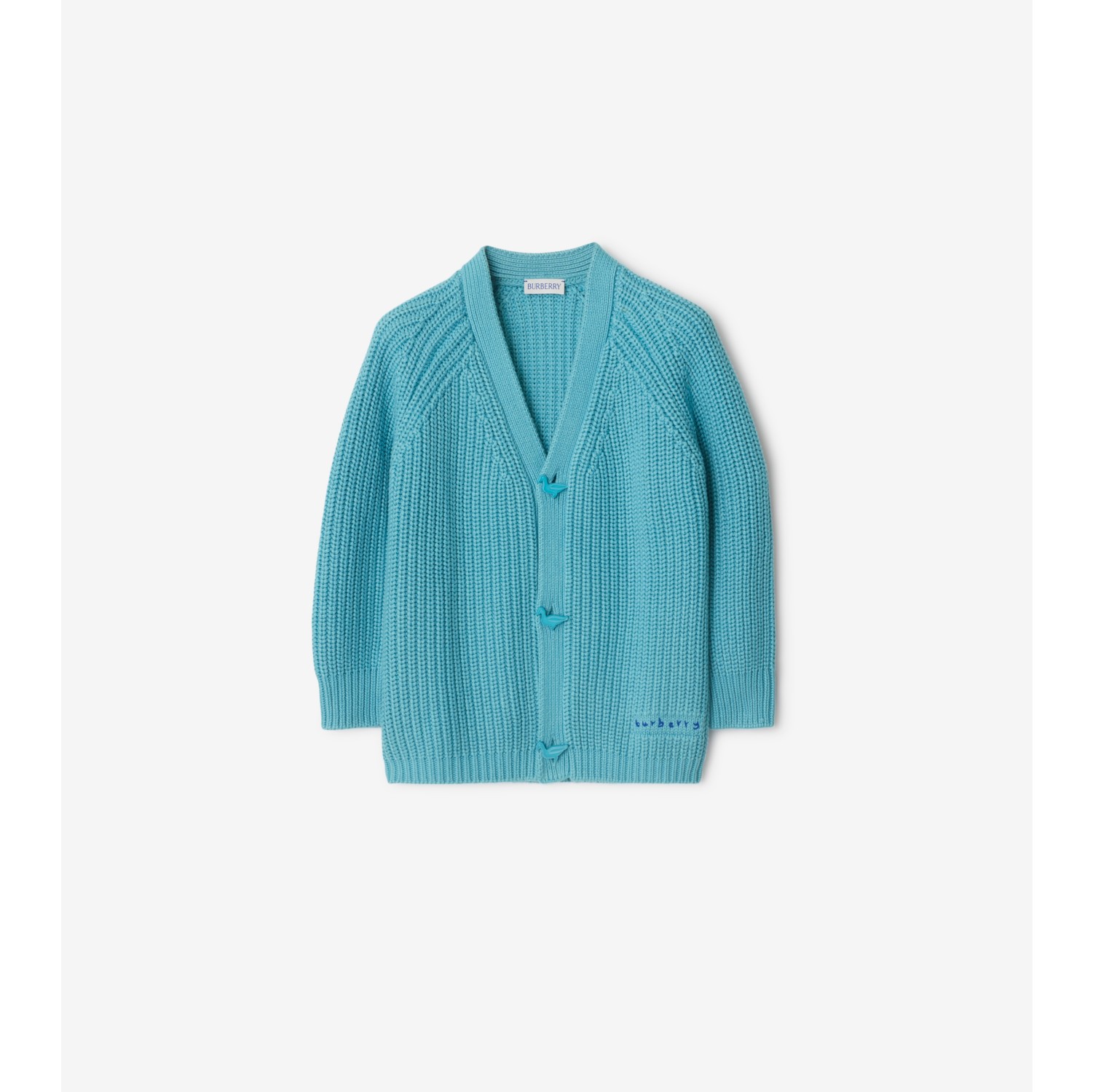 Cotton Cardigan in Sea blue | Burberry® Official