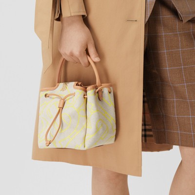 yellow leather bucket bag