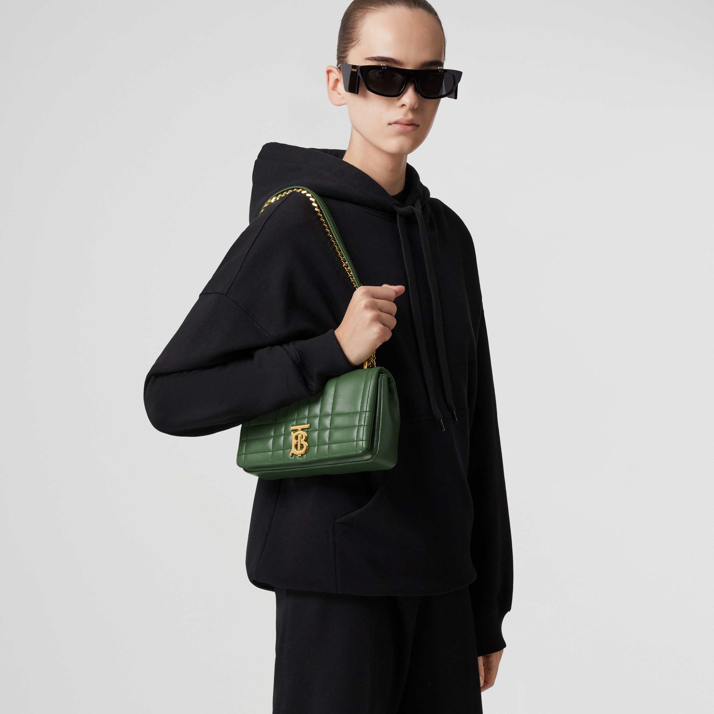 Kleine Handtasche „Lola“ aus gestepptem Leder (Tiefes Smaragdgrün) - Damen | Burberry® - 3