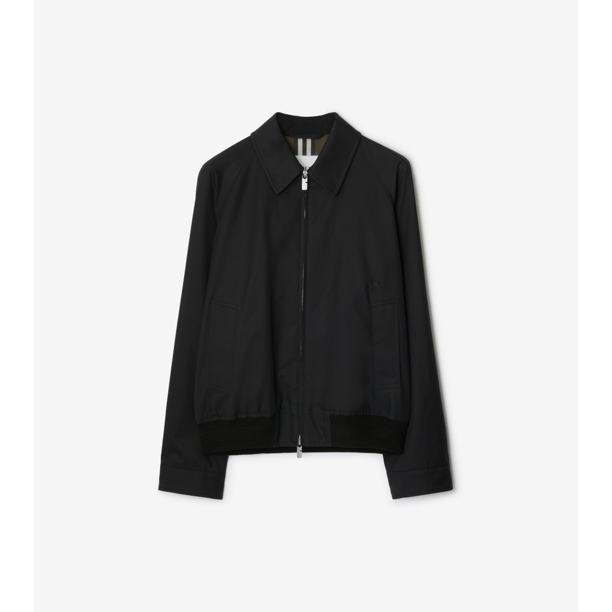 Burberry Cotton Gabardine Chester Harrington Jacket In Black