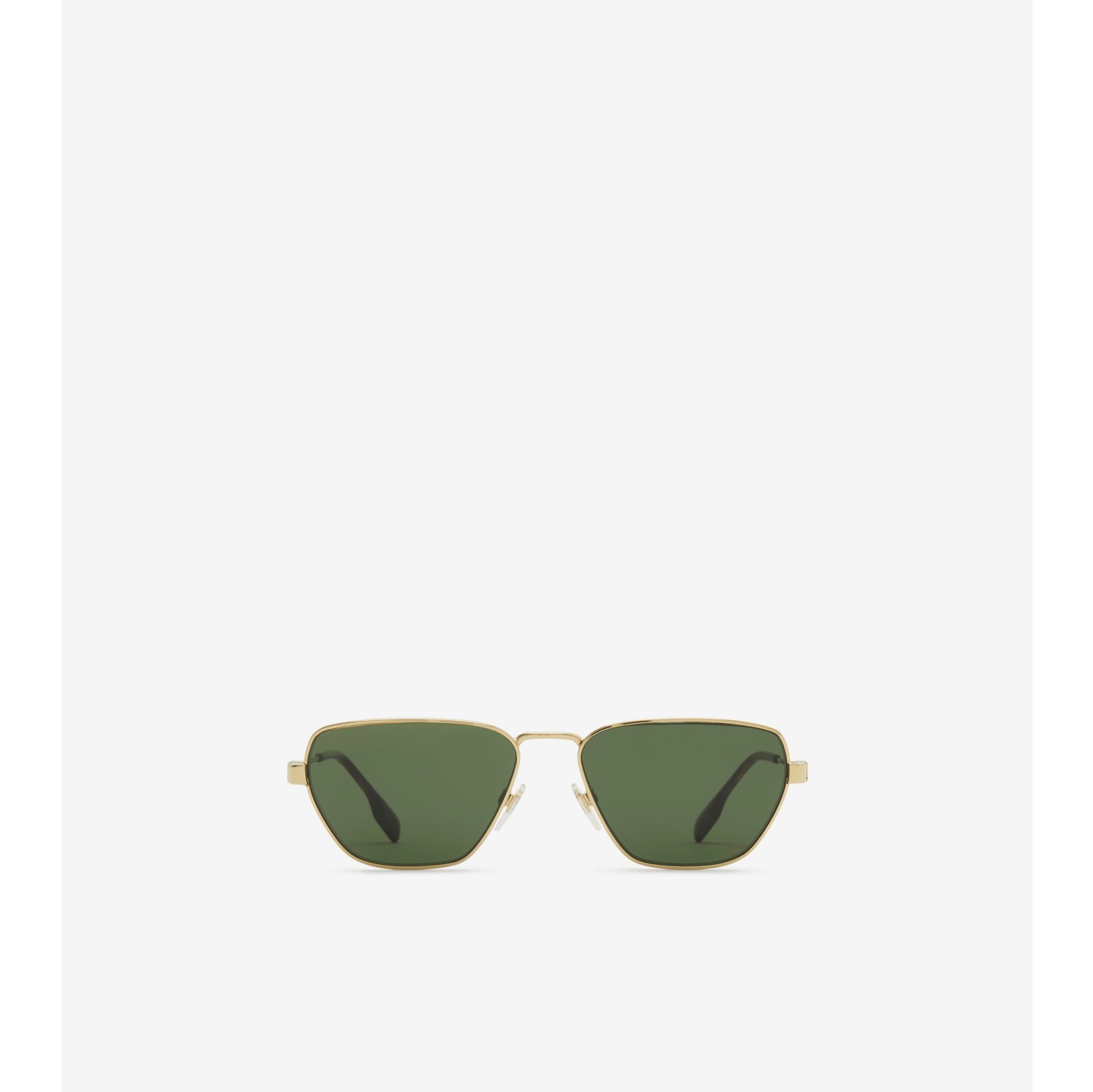 Sonnenbrille mit geometrischer Fassung und Streifendetail