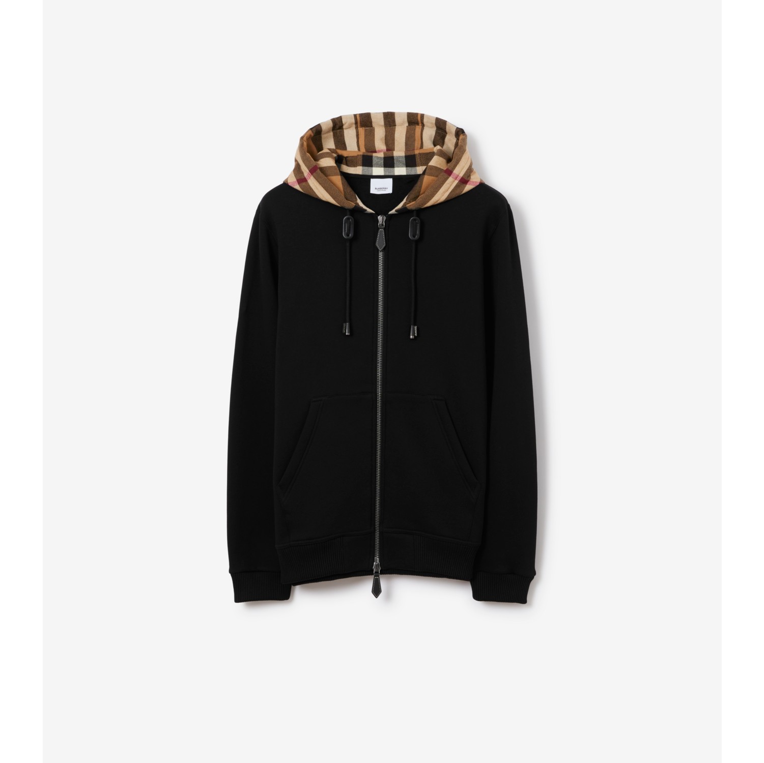Check Hood Cotton Blend Zip Hoodie