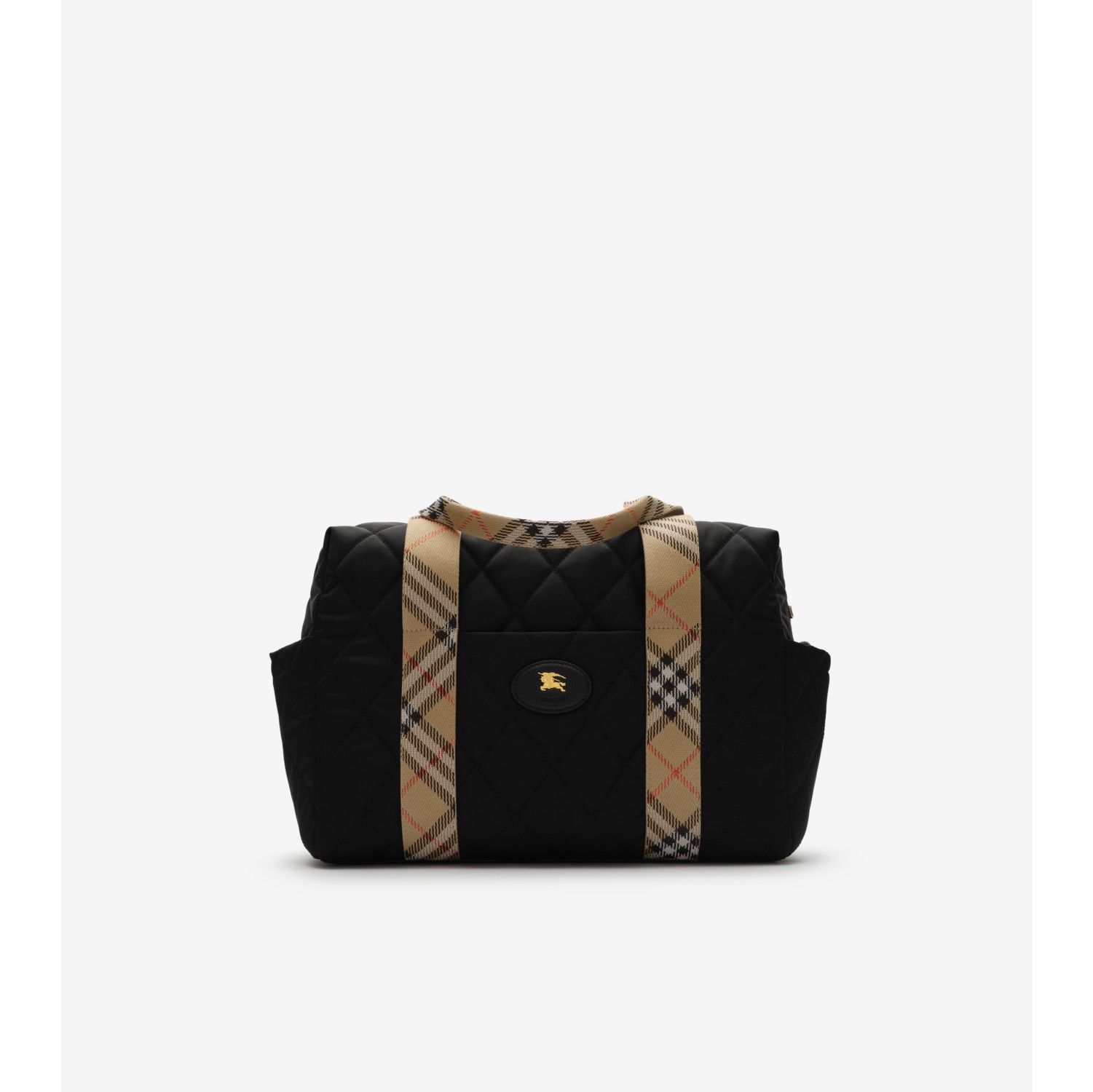 Check Trim Quilted Nylon Baby Changing Bag