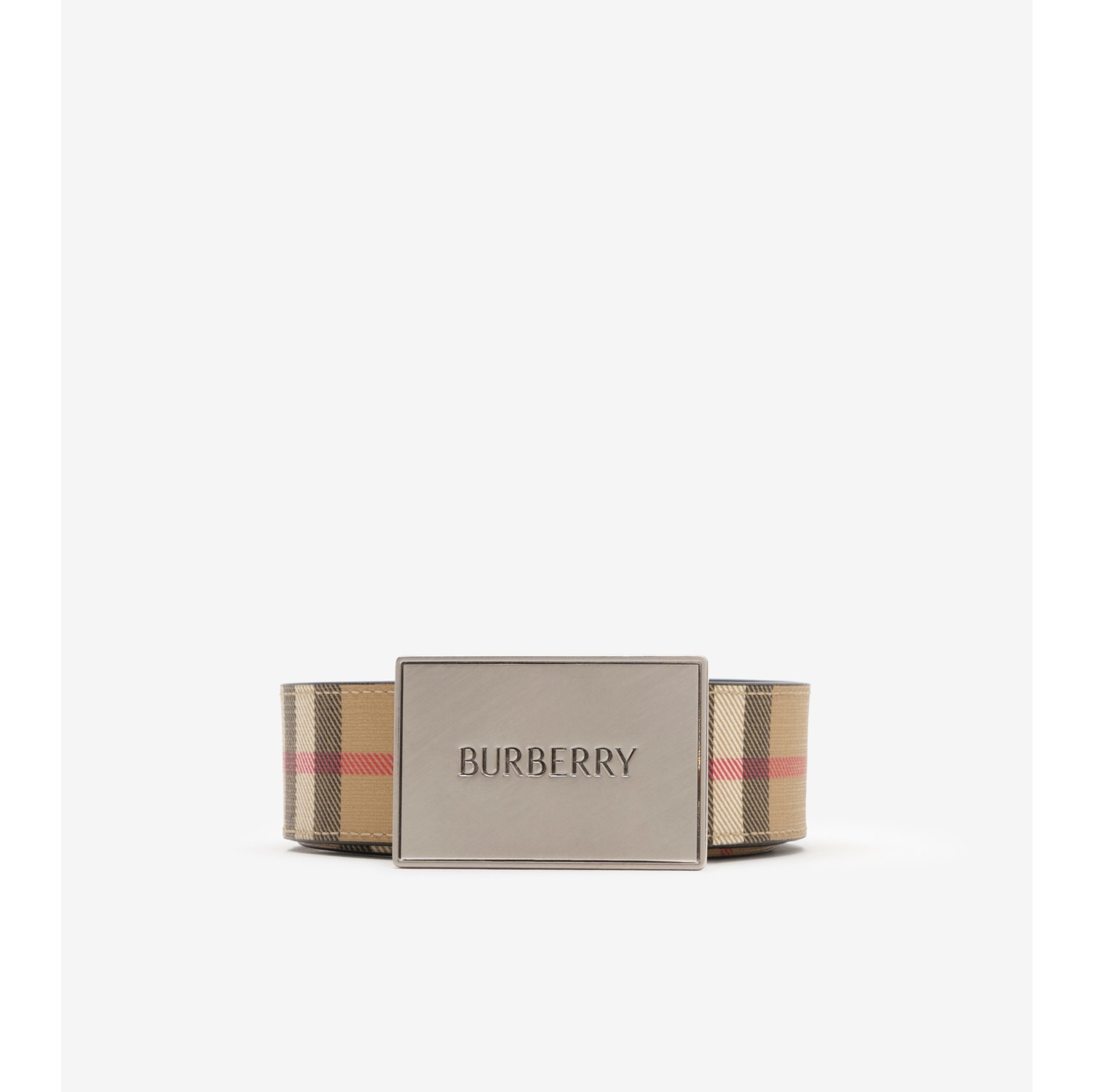 Cinturón reversible en piel con logotipo en hebilla