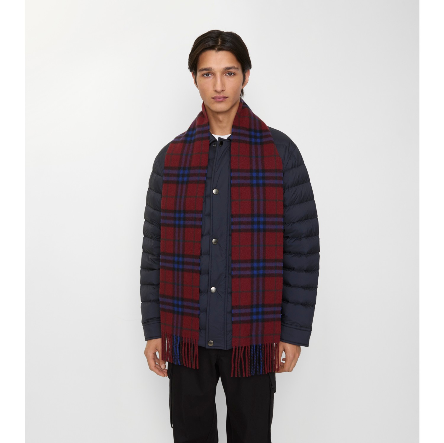Sciarpa sottile in cashmere Check
