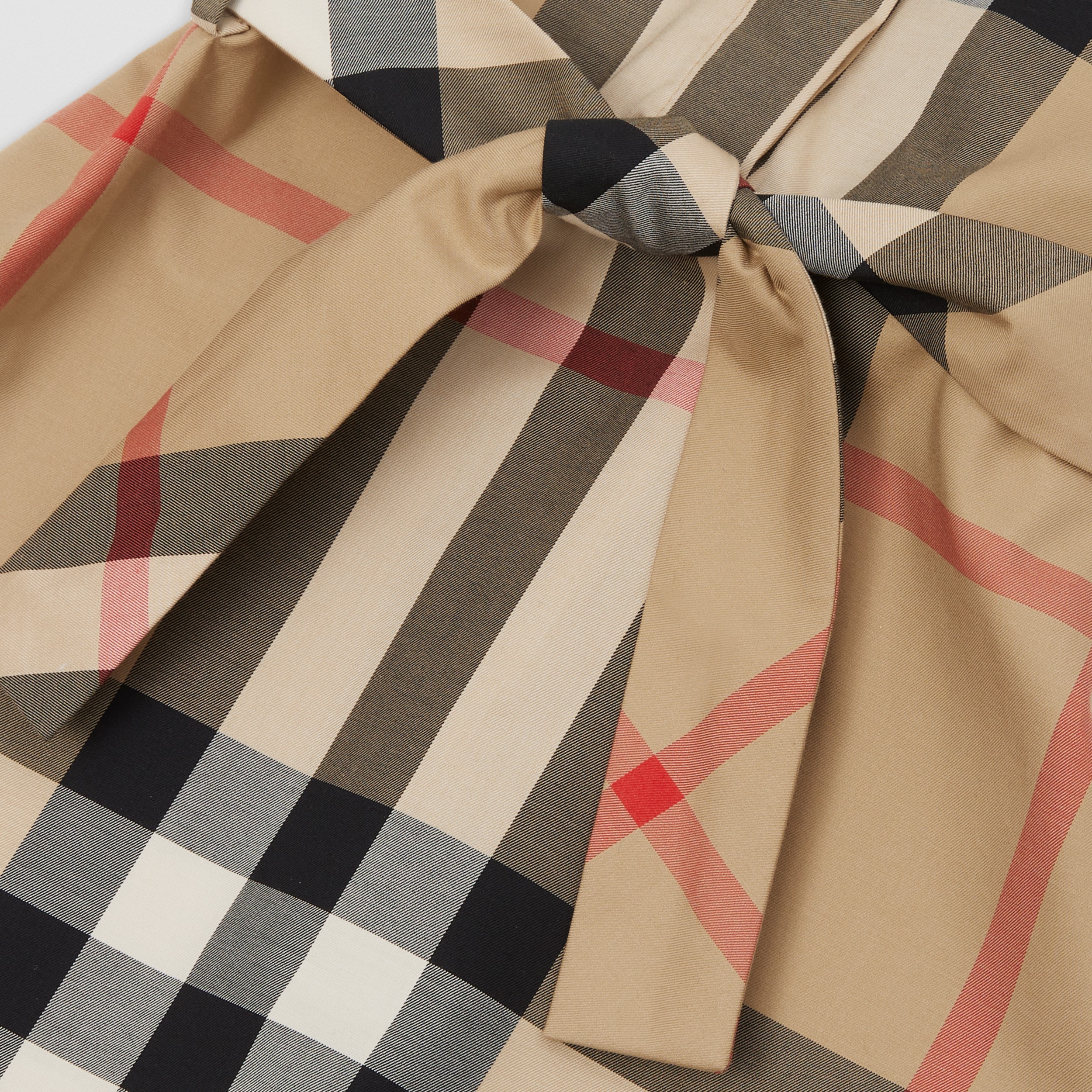 チェック ストレッチコットン タイウエスト シャツドレス アーカイブベージュ チルドレンズ Burberry 公式サイト
