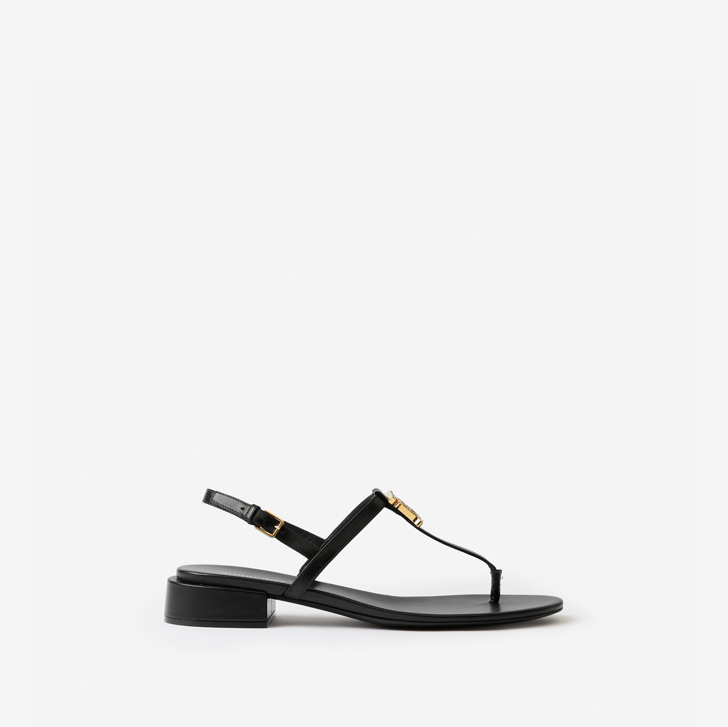 Monogram Motif Leather Sandals in Black - Women | Burberry® Official