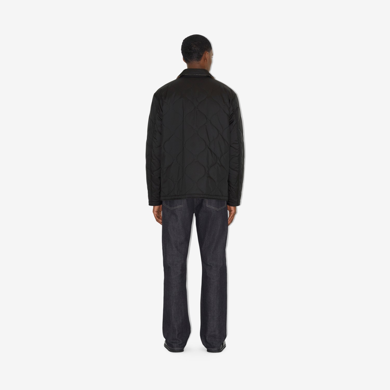 双面两穿格纹绗缝外套式衬衫 (黑色) - 男士 | Burberry® 博柏利官网