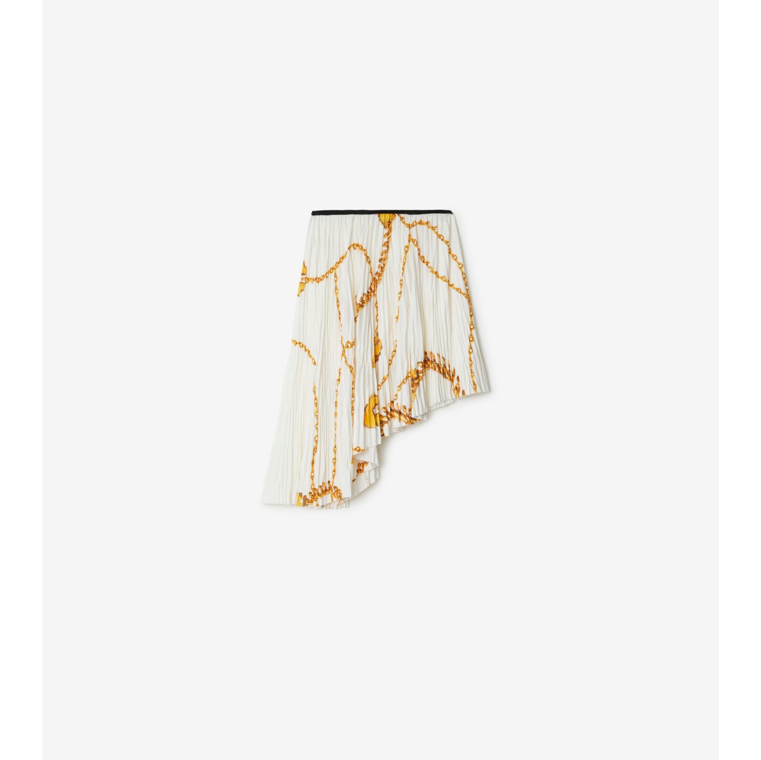 Shield Hardware Jersey Skirt in Gold/white - Women, Nylon | Burberry® Official