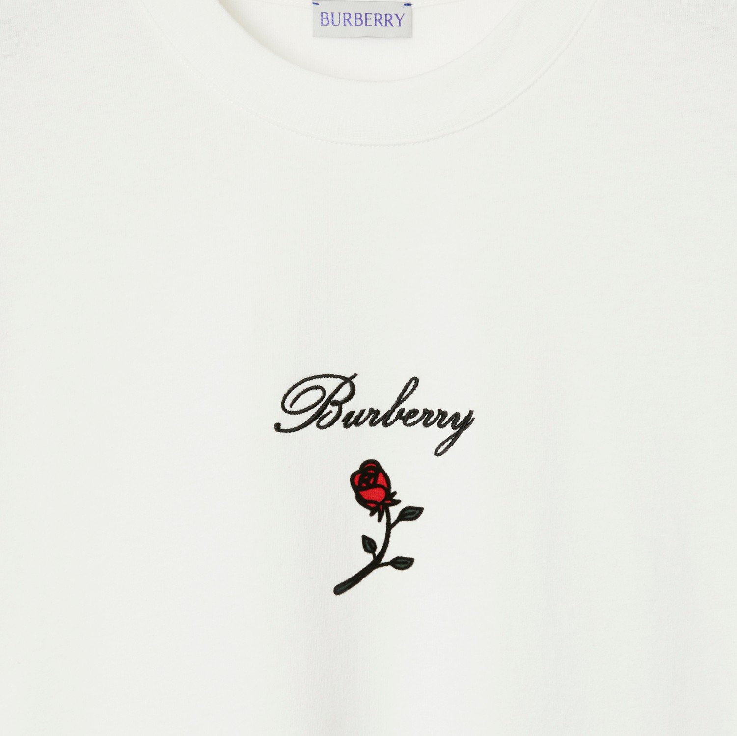 Baumwoll-T-Shirt mit Rosenmotiv