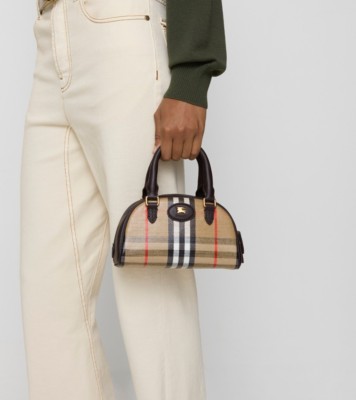 ハンドバッグ Burberry 'Highlands' mini handbag 8112240 Highlands Crossbody Bag in Sand - Women, Cotton, Linen