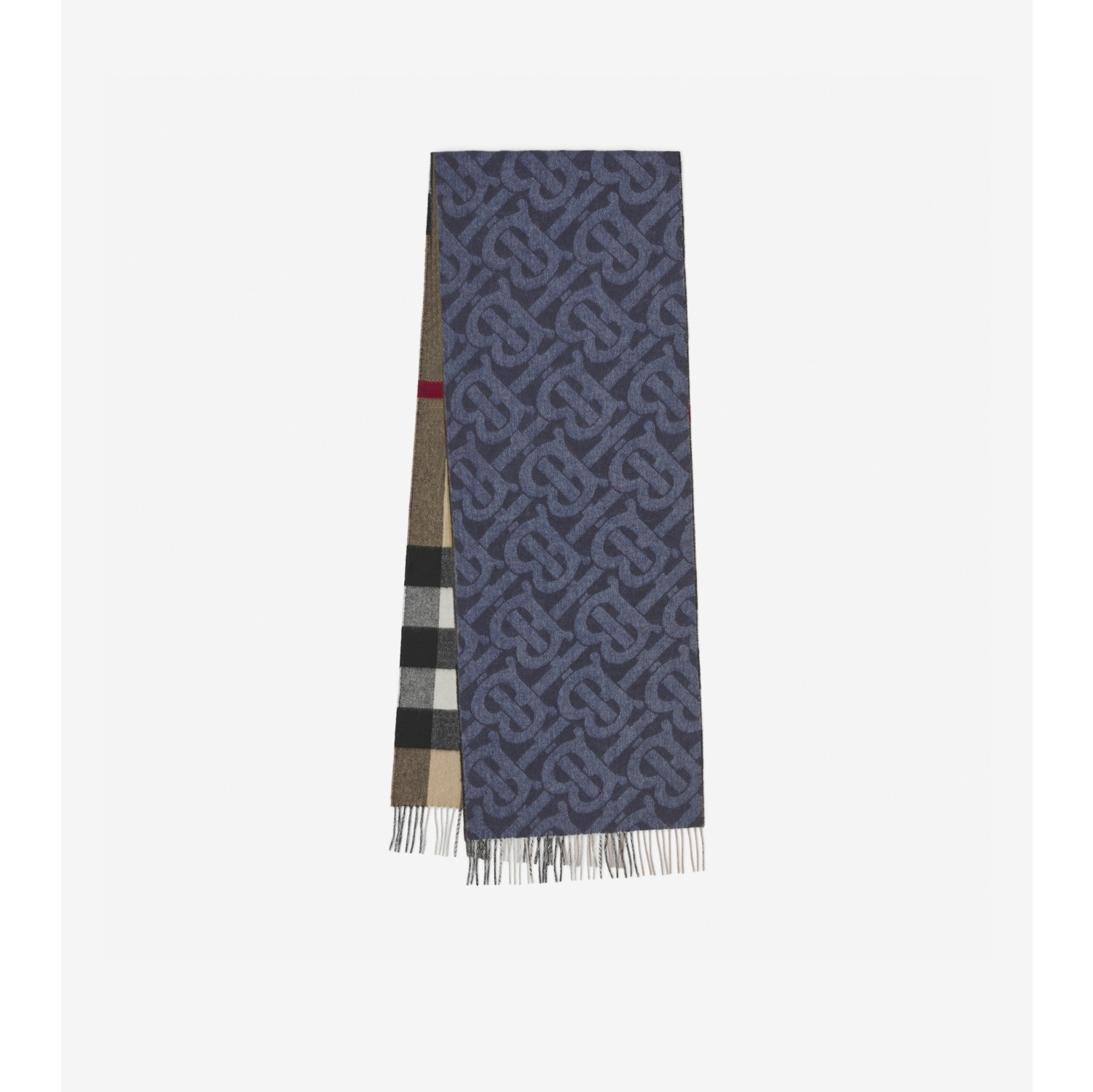 Burberry reversible check discount and monogram cashmere scarf