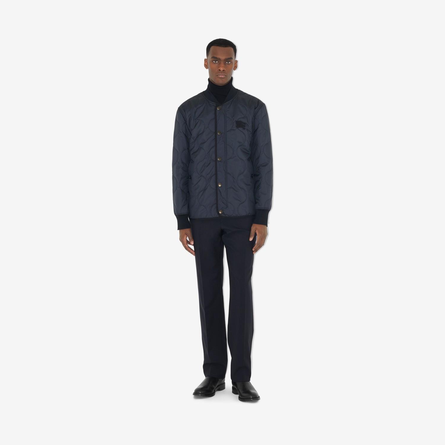 EKD Appliqué Quilted Bomber Jacket in Smoked Navy - Men | Burberry® Official