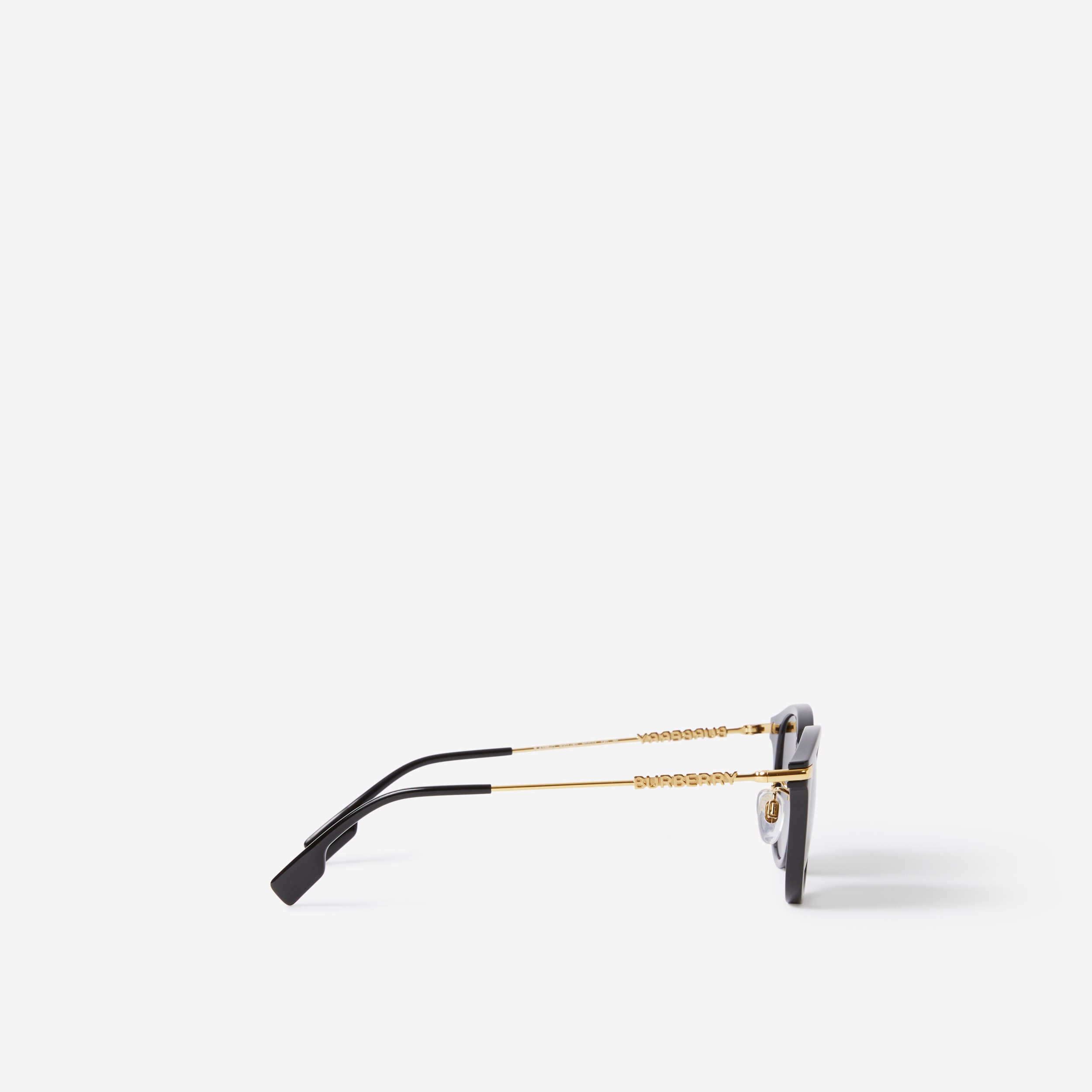Round Frame Sunglasses in Black/light Gold - Women | Burberry® Official - 2