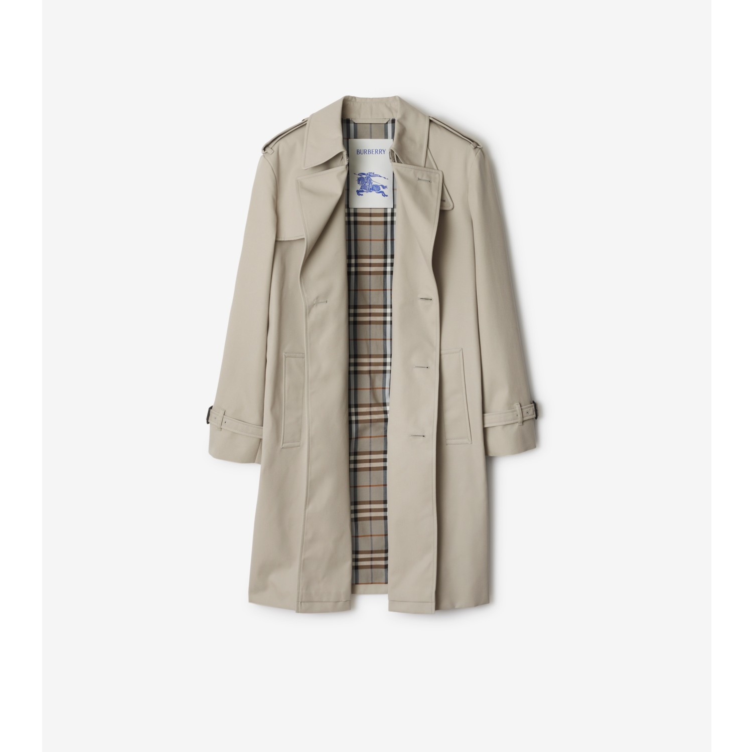 Langer Baumwollmisch-Trenchcoat