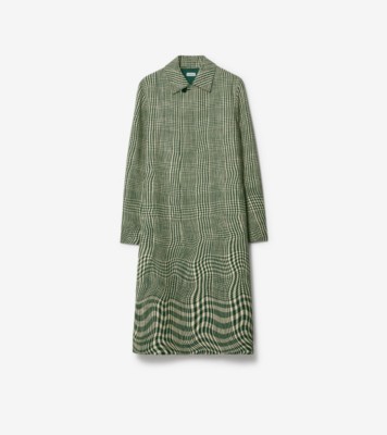 Burberry houndstooth wool coat - Green