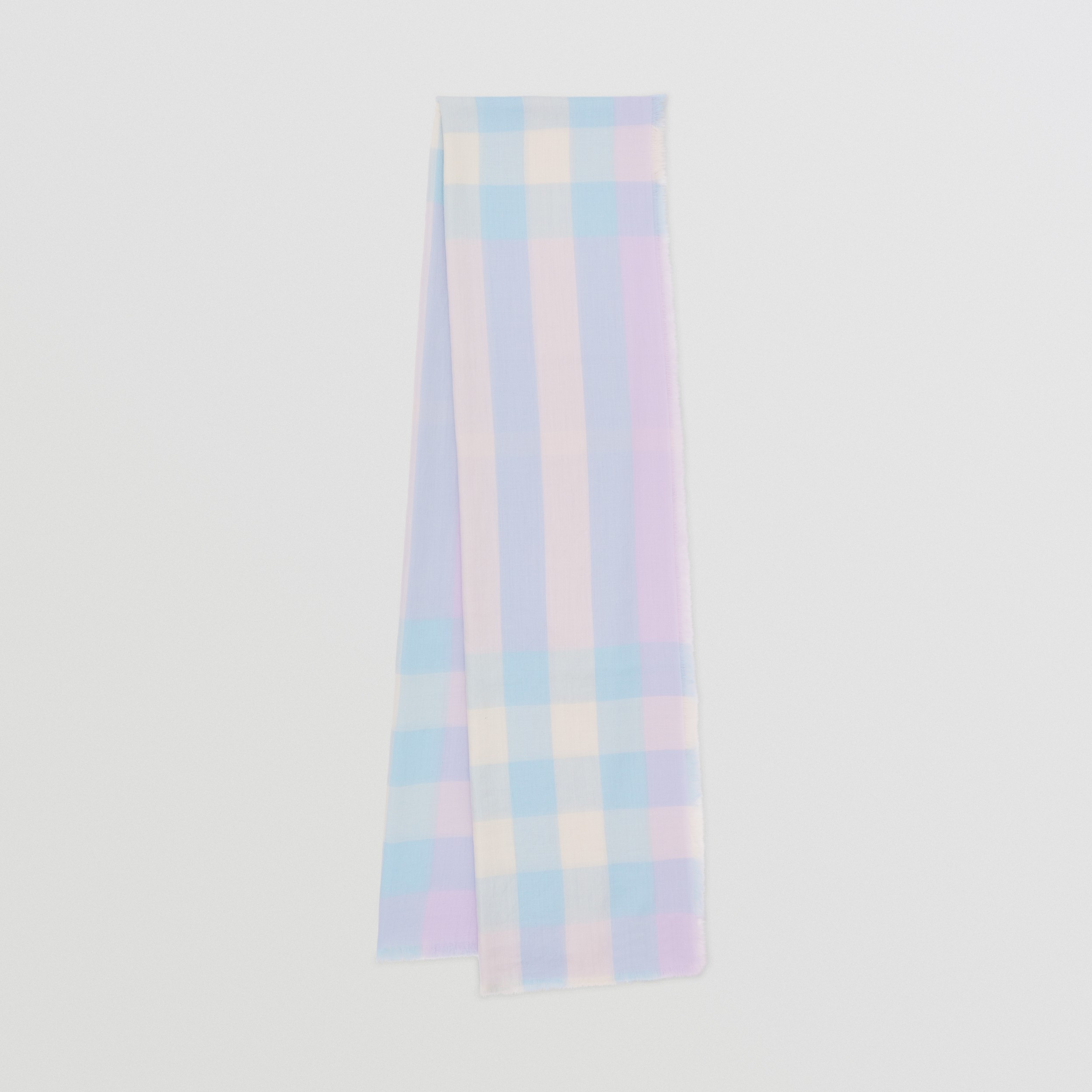 Lightweight Check Cashmere Scarf in Pale Lilac | Burberry® Official - 1