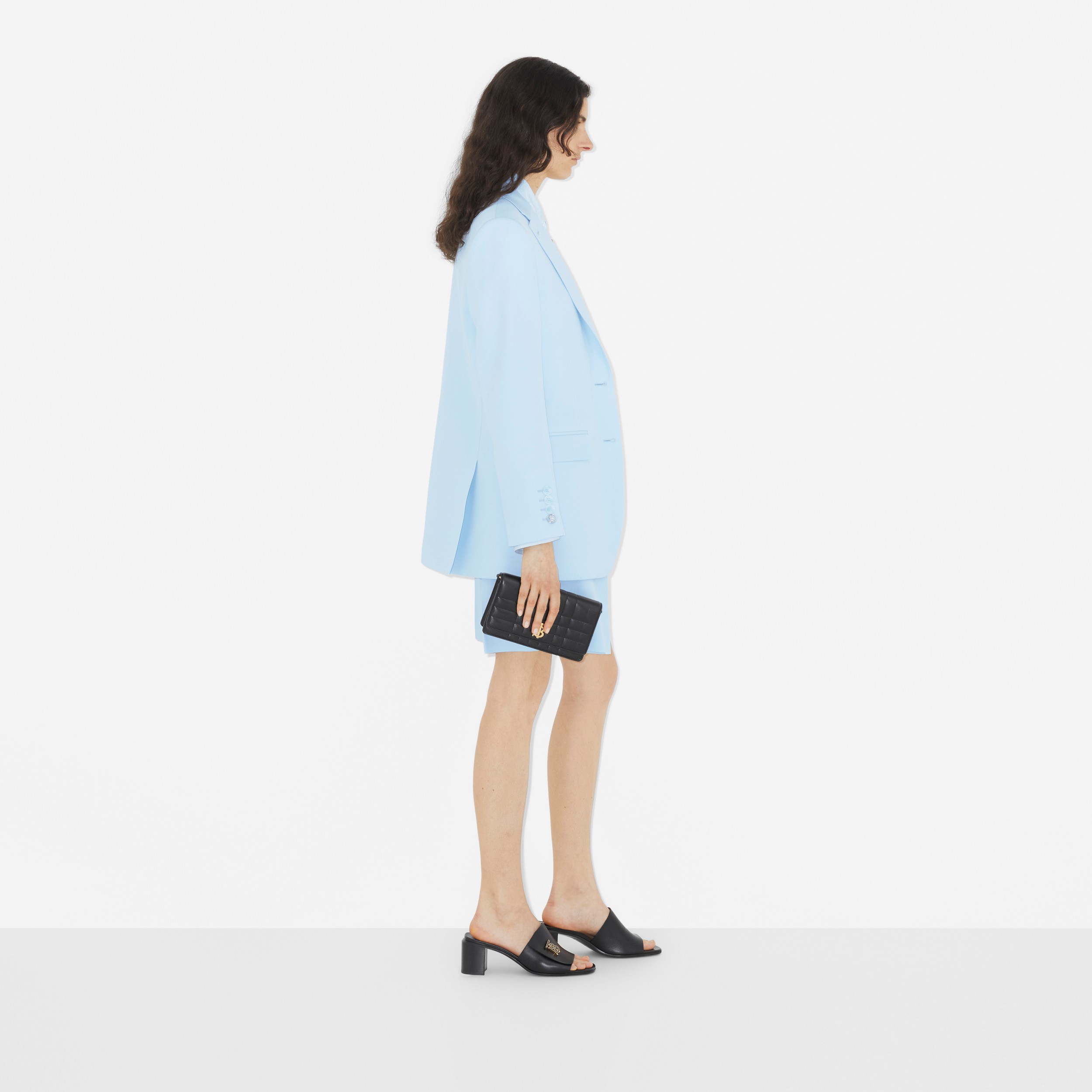 Pantalones cortos de vestir en lana (Azul Pálido) - Mujer | Burberry® oficial - 3