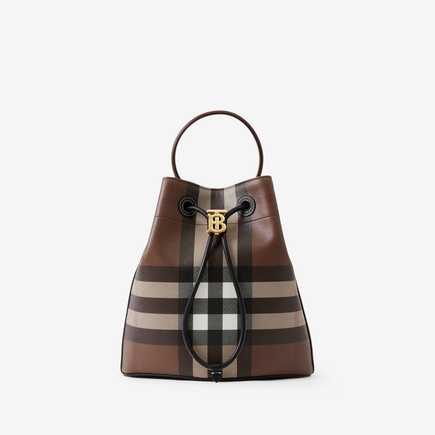 Small TB Bucket Bag in Dark Birch Brown - Women | Burberry® Official