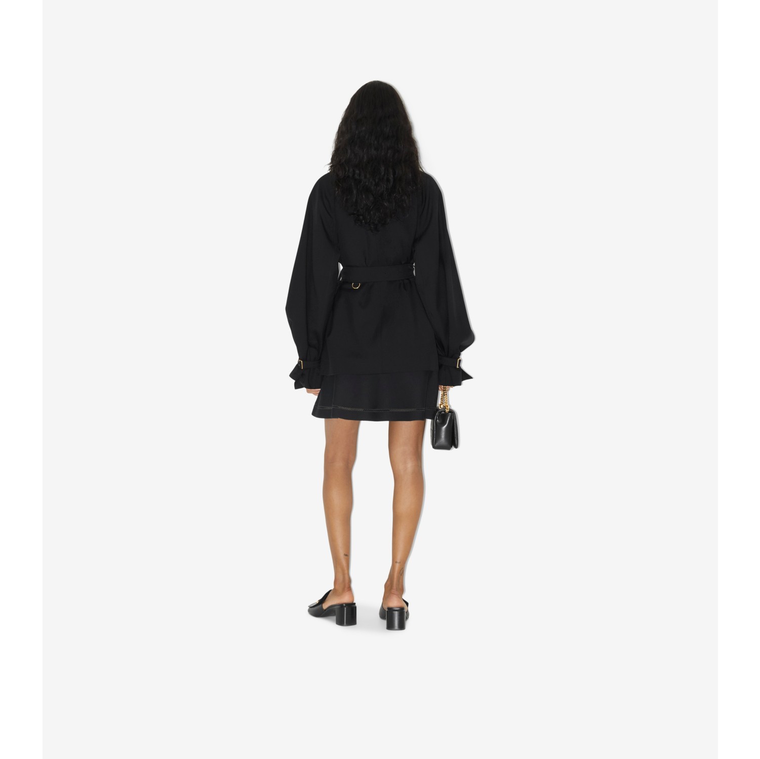 Wool Blend Trench Jacket in Black - Women | Burberry® Official