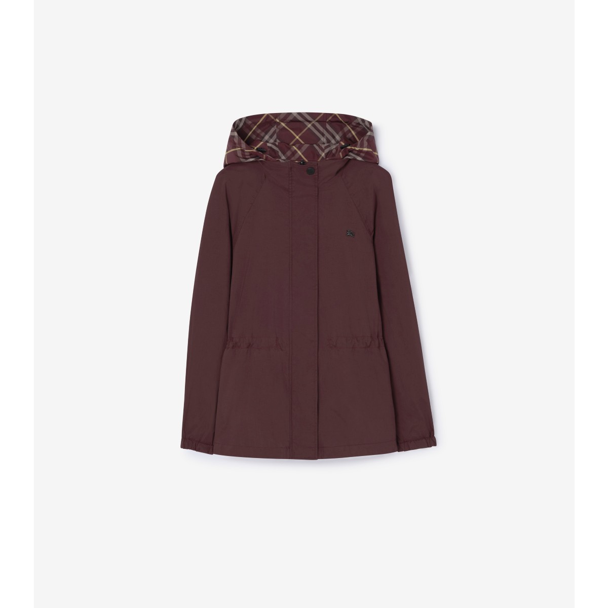  Check Reversible Nylon Hooded Jacket